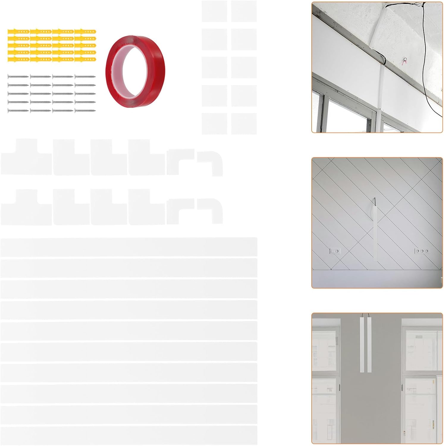Cable Hider Wall Strips Management Kit PVC Cord Covers Adhesive Tape and Connectors for Tv Wall Mounts and Home Use, Protects Cables and Prevents Tripping