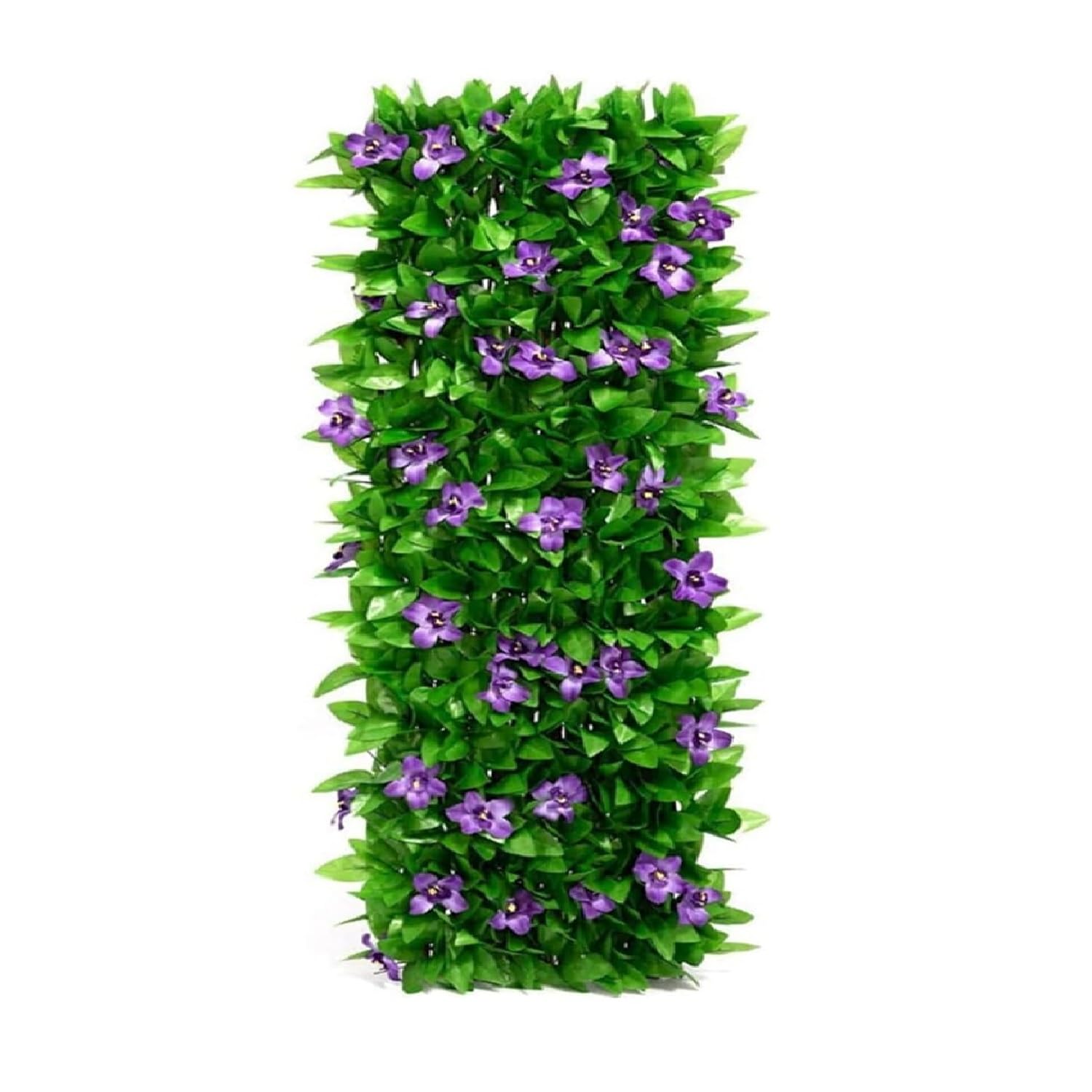 Max 200 * 40cm Expanding Garden Flower Trellis Panels, Fence Screening, Privacy Screen Garden, Gardenss Fence Screening, Gardens Fences Screeningss with Artificial Ivy and Violet Flower (1pc)
