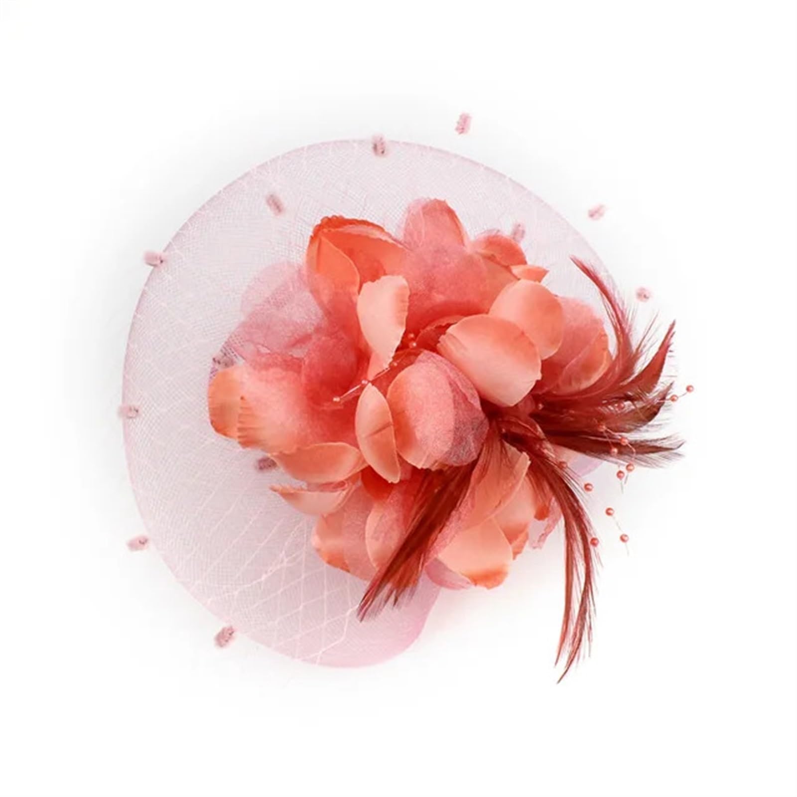 UALXPAO Wedding Hats Fascinator Feather Headpiece for Women, Floral Hat Cocktail Wedding Bridal Tea Party for Tea Party,Weddings(Red2)