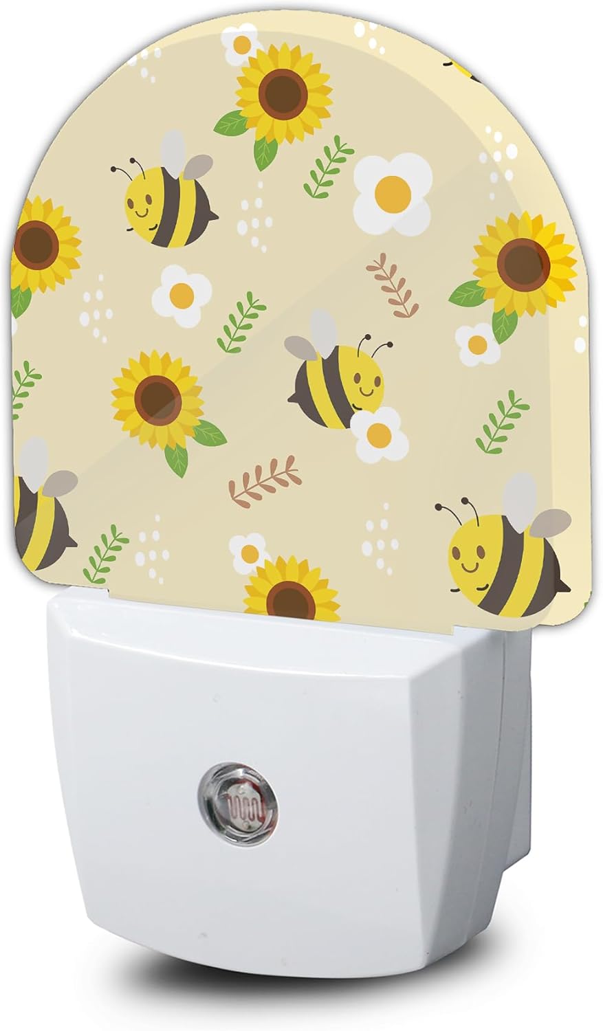 Cute Bee Night Light, Yellow Sunflower Night Light Plug into Wall with Dusk to Dawn Sensor, LED Lamp Energy Saving Lights for Men Women Boys Girls,Lamp for Bedroom Bathroom Hallway