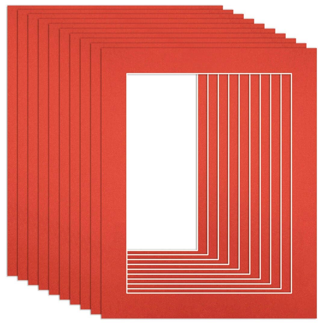 Procut Global 20x16" Poppy Red Picture Mounts to Fit 16x12" Aperture - Precision Cut Cardboard Photo Mount - Ideal for Frames, Prints, Artwork & Certificates - Sizes & Colours Available - 10 Pack โ image 1