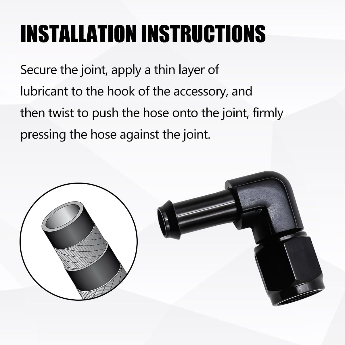 2PCS 6AN Female to 3/8 Car Barb, 90 Degree Swivel Vehicle Hose Fitting Adapter, Aluminum Alloy Automotive Oil Line Pipe Connector Accessories, Universal for SUV, Sedan, Truck