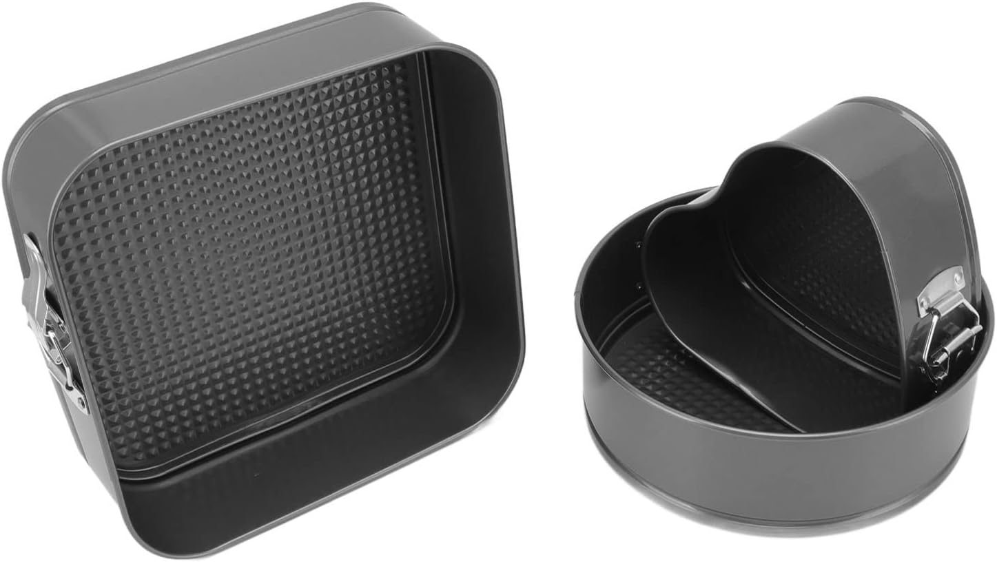Cryfokt Double-Coated Springform Pan Set with Non-Stick Coating Applicable for Cheesecake Pans, Yogurt Cakes, Mousses, Coffee Cakes, Paella, Biscuits, Fruit, Pecan [3 Pieces] (24/26/28)