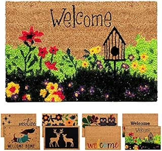 ZENQA Coir Door Mats Outdoor Indoor | Front Door Heavy Duty Doormat Thick Non Slip High Absorbency | Large 100% Natural Coir Dirt Trapper | Entrance Matting (Positive Vibes Only)