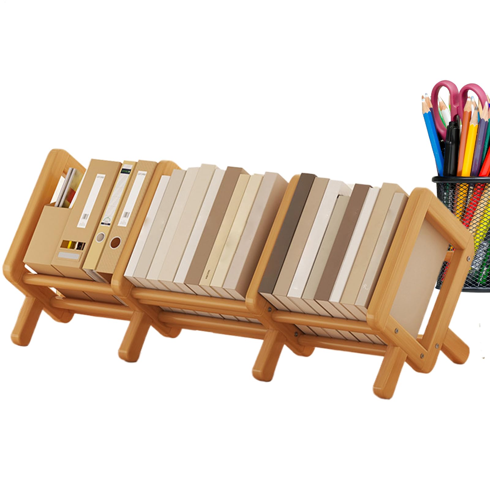 Générique Mensola da ufficio,Libreria da tavolo | Scaffale in legno pieghevole organizzatore decorativo per angolo casa, soggiorno, camera da letto per bambini