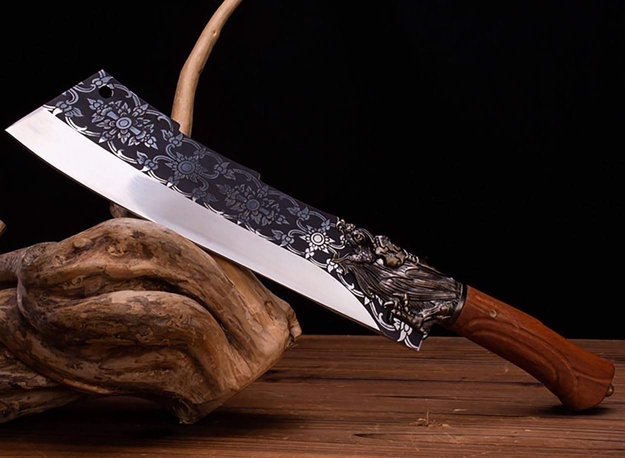 Meat Cleaver, Heavy-duty Cleaver Handmade Kitchen Knife Outdoor Machete, Chef's Knife