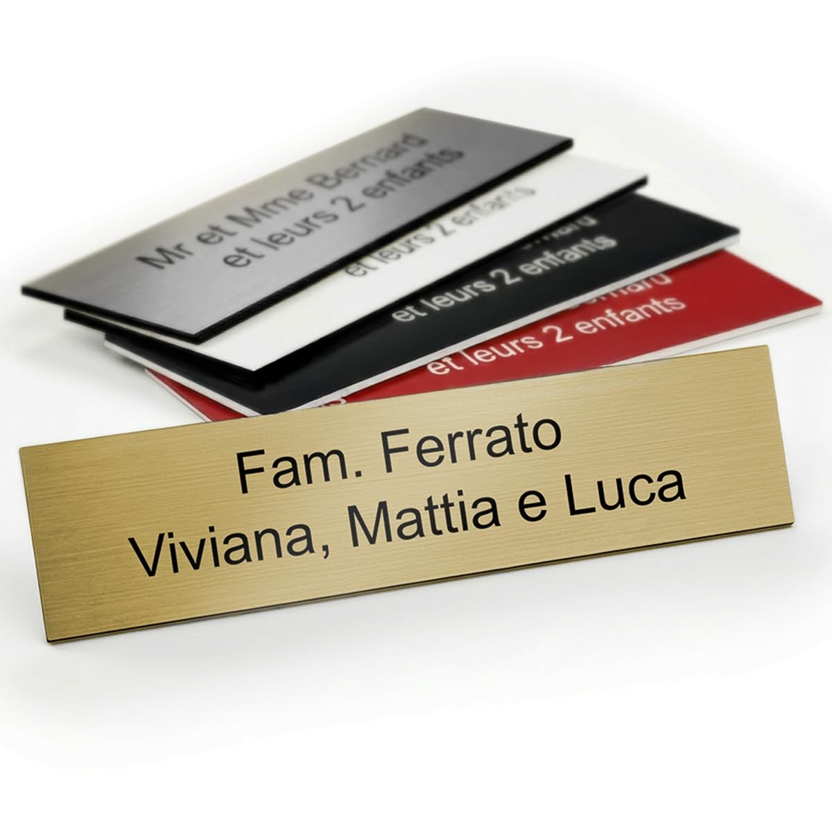 Mygoodprice - Targa per Nome della Cassetta delle Lettere, Autoadesiva, Dimensioni: 10 x 2,5 cm, Personalizzabile da 1 a 3 Righe