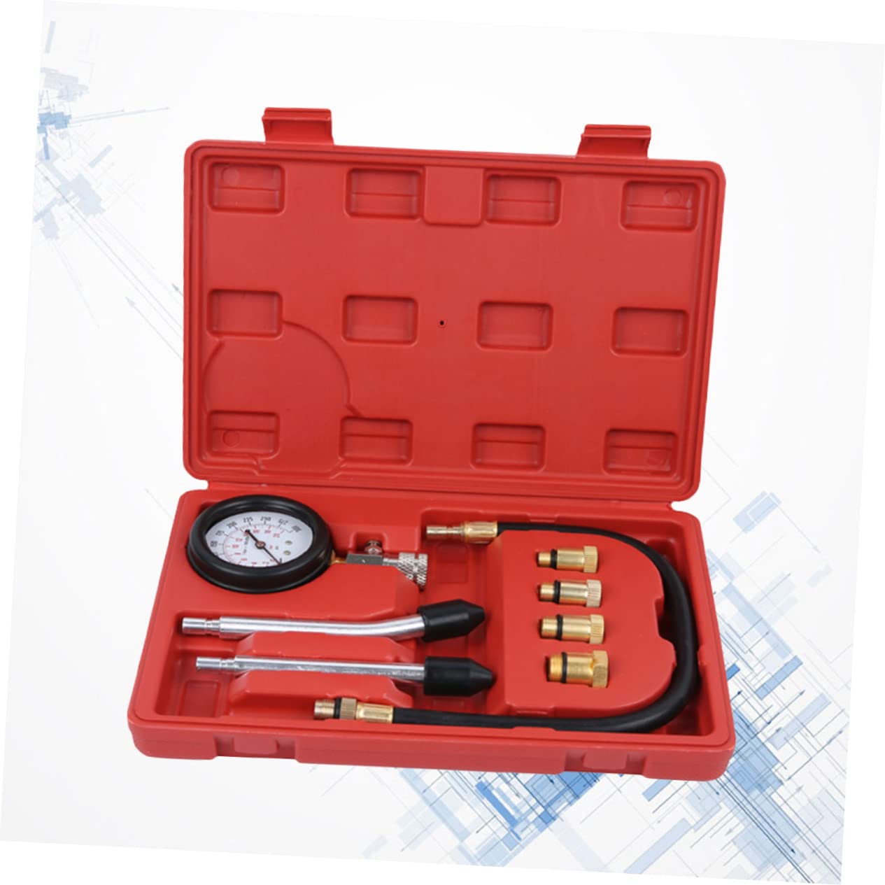 GANAZONO Tester Compressione Per Cilindri Auto Rilevatore Perdite Tabella Pressione Psi Bar Adattatore Incluso Kit Diagnostica Per Motori Benzina