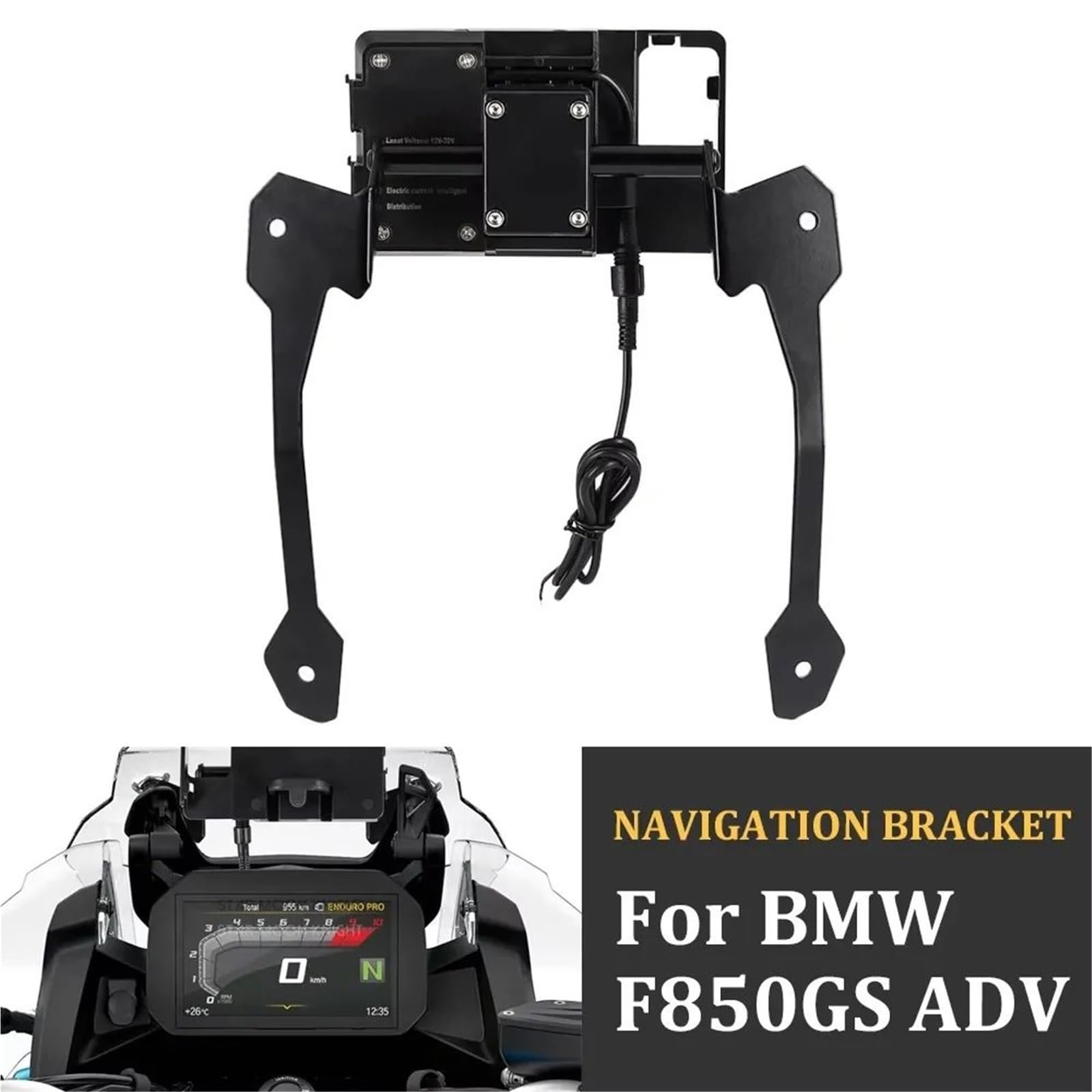 Moto GPS Support De Navigation Support de Plaque de Navigation GPS pour téléphone Portable de Moto Convient pour BMW F850GS 2018-2020 Support De Navigation GPS pour Moto