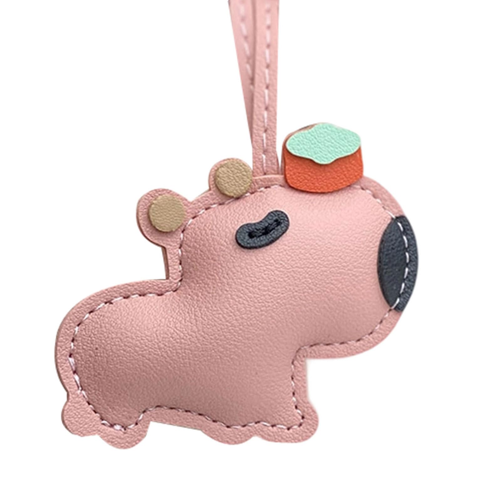 OSNIYAW PU Leather Animal Shape Pendant Decoration for Handbags and Luggage Hydrochoerus Lanyard Charm