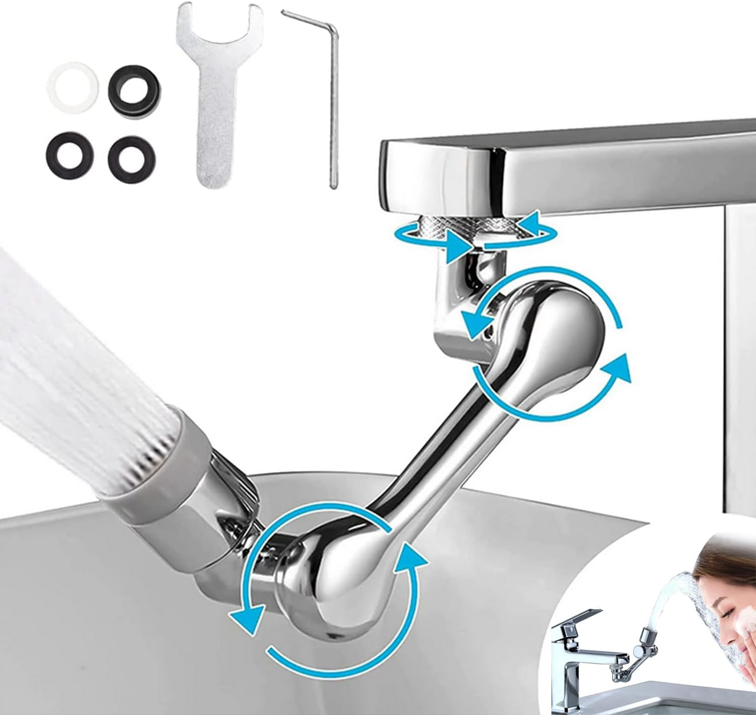1080° Faucet Extender, Universal 1080 Swivel Robotic Arm Swivel
