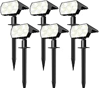 Vista 1 de NYMPHY Solar Lights Outdoor Waterproof IP68, 56 LED 3 Lighting Modes Solar Powered Garden Yard Spot Solar Lights for Outside Landscape- 6 Pack