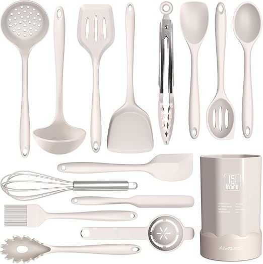 Dishwasher Safe Silicone Cooking Utensils Set 446°F Heat Resistant