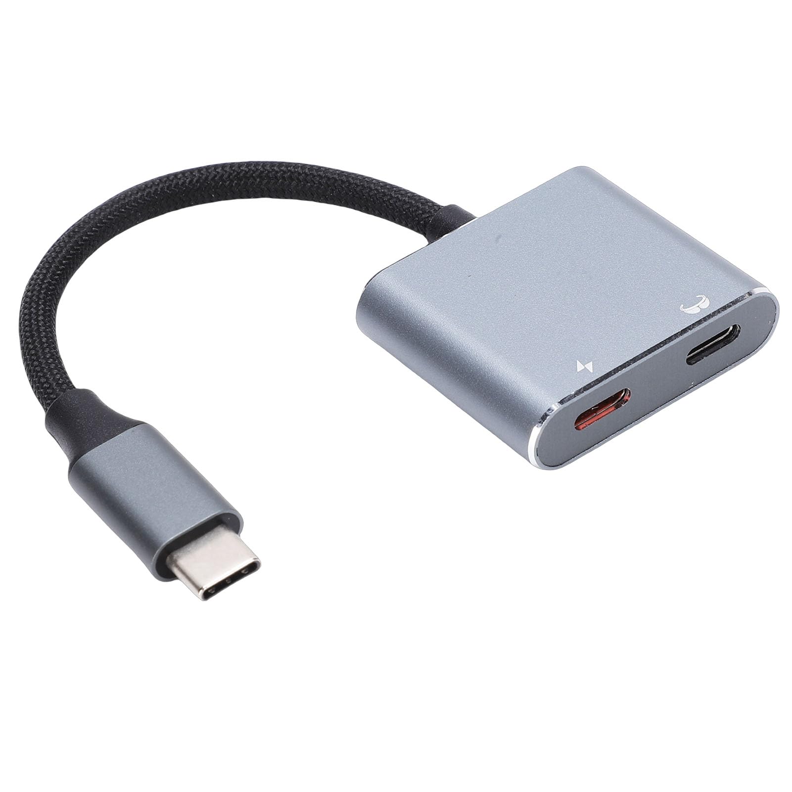 Erchineko USB C AR Glasses Adapter, 4K 60Hz Dual Display PD 100W Charge and Play Converter Hub for Travel Gaming Aluminum Alloy Gray 10cm 1 Pack