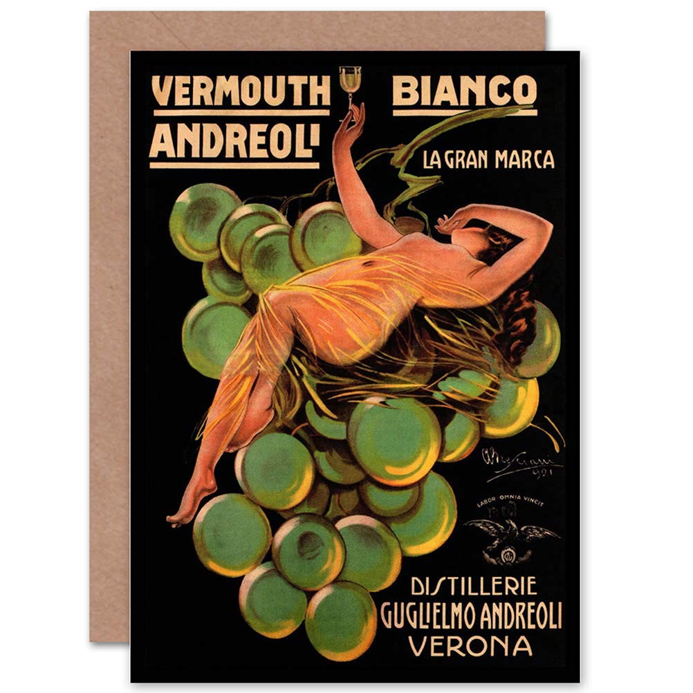 Wee Blue Coo Blue Wee Coo Vermouth Andreoli Verona Italy Advertising Retro Greetings Card