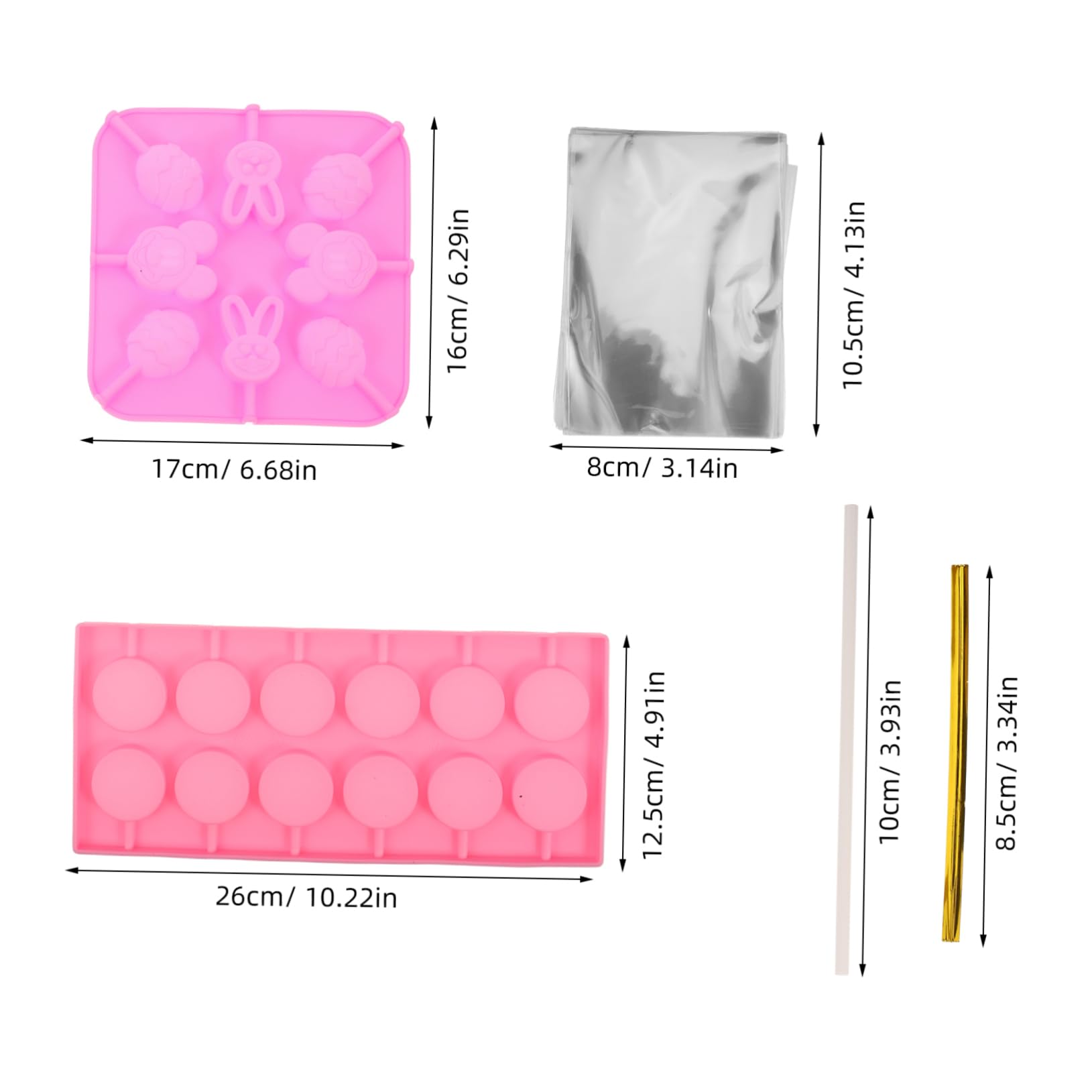 Molde de Silicona para Piruletas Navideñas, 1 Juego, 7 Piezas