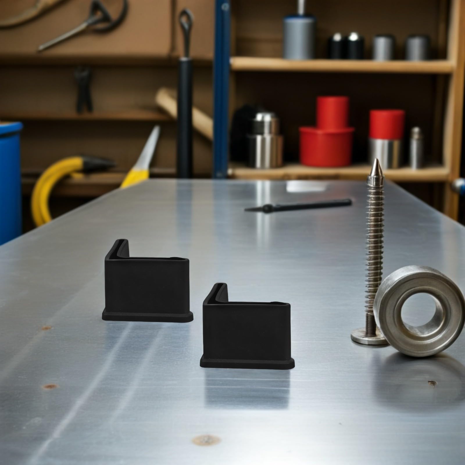 Zerodeko Möbelbodenschoner und 20 Stück in Schwarz L-förmige PVC Tischschutzmatte rutschfest Installieren als Bettbeinschoner für Effektiven Bodenschutz