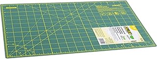 OLFA 6" x 8" Self Healing Rotary Cutting Mat (RM-6x8) - Double Sided 6x8 Inch Cutting Mat with Grid for Quilting, Sewing, Fabric, & Crafts, Designed for Use with Rotary Cutters (Green)