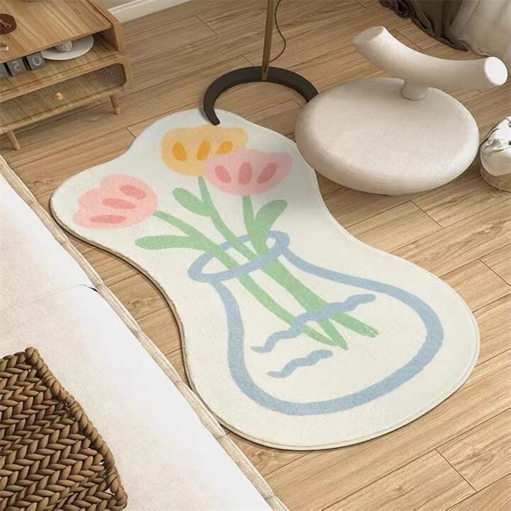 Tapis de salle de bain en PVC motif fleurs pour entrée