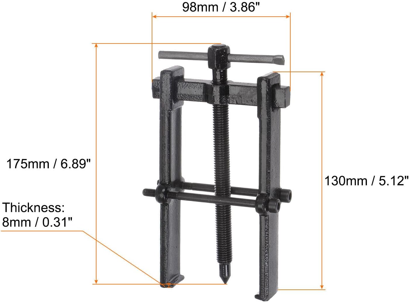 Toolparts And Accessories 2-Jaw Gear Puller 2.76" High Carbon Steel Separate Lifting Device For Bearings (#CN#130824-08498)