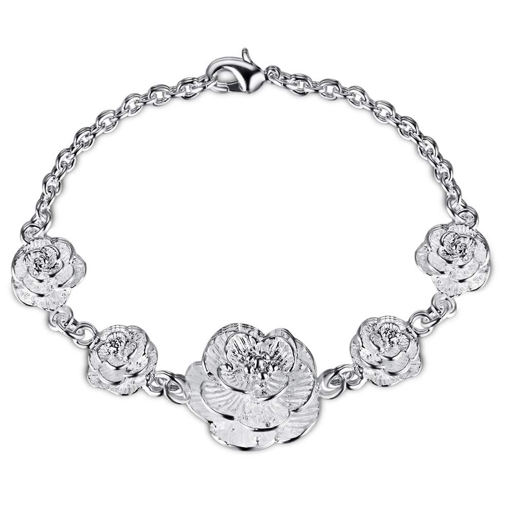 SILVER925 FLOWERS DESIGN BRACELET/ブレスレット Flower Bracelet (Silver 925) – MAPLE