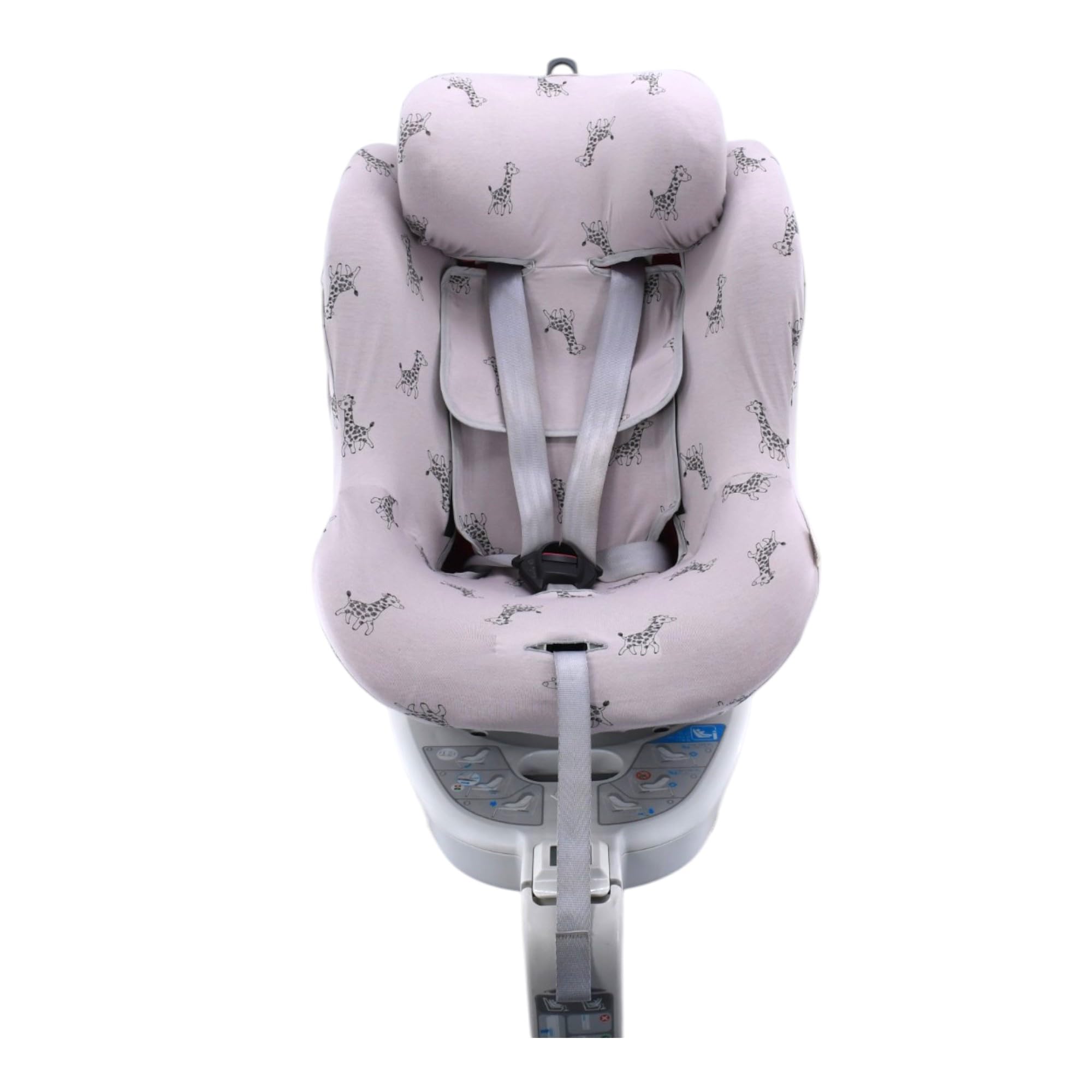 JYOKO Kids Funda para Silla De Coche Compatible con Avionaut Sky Y Be Cool Nado O3 | Algodón Orgánico Transpirable | Confort Suave para Viajar (Estampado Giraffe)