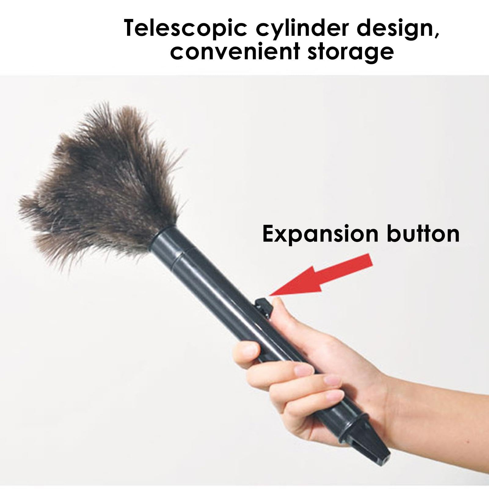Plumero Telescópico De Plumas De Avestruz - Plumero De Plumas De Avestruz con Mango | Plumero De Plumas De Avestruz Reutilizable, Lavable, Hecho A Mano, De Primera Calidad | Plumero para Limpiar