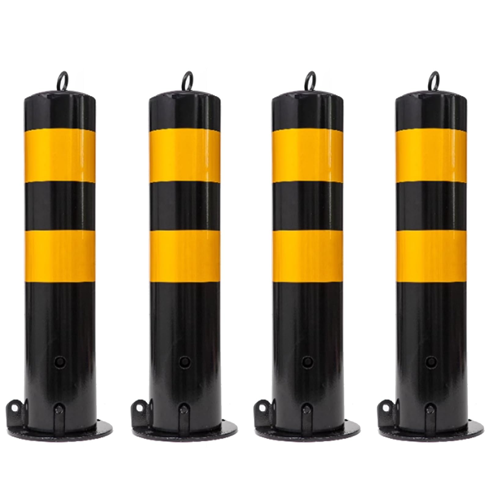 Bornes de sécurité robustes : lot de 4 poteaux de stationnement noirs anti-collision