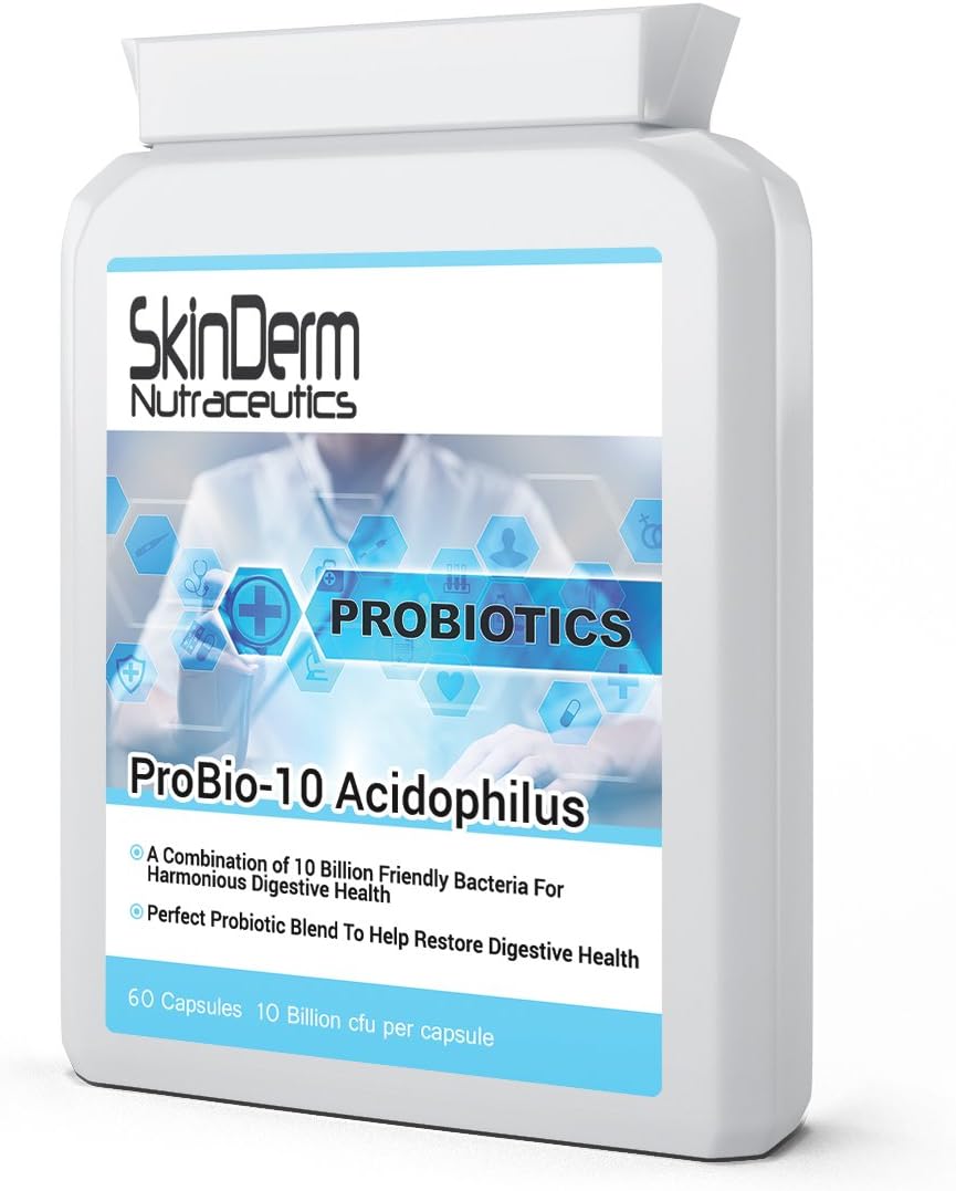 ProBio-10 Acidophilus | Multi-Strain Full Spectrum Probiotic Complex | 10 Billion CFU | 60 Capsules