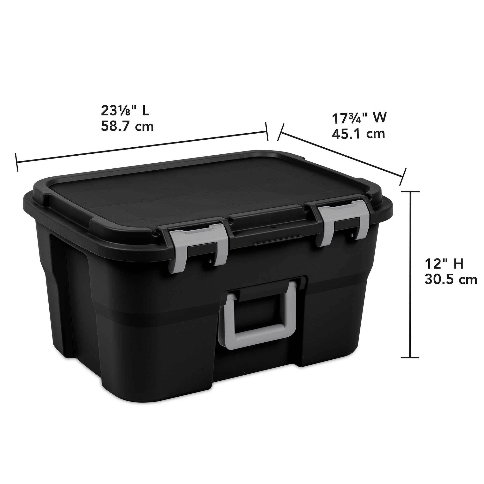 Sterilite Footlocker Tote, Plastic Storage Trunk, Black, 14 Gal, 2
