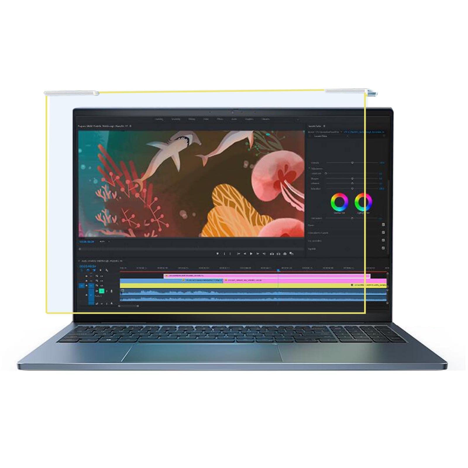 LIGUOYI Laptop Protection D'écran avec Bloque La Umière Bleue & Les UV, HD Transparent Film De Protection, Hanging Type Installer, Film Protecteur sans Bulles, Antis-Scratch