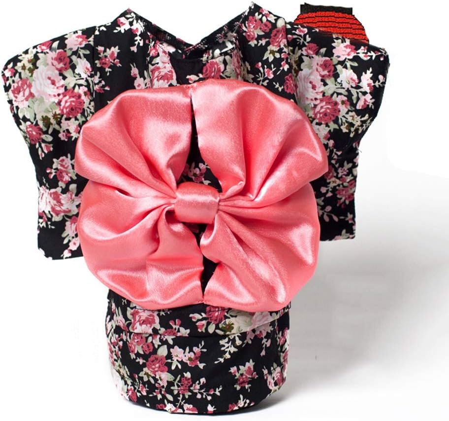 Pet Clothes Dog Clothes Flower Flowers Japanese Kimono Bow Tie Shirt Costume Princess Dress (Color : Pink Size : Medium) (Pink Small)