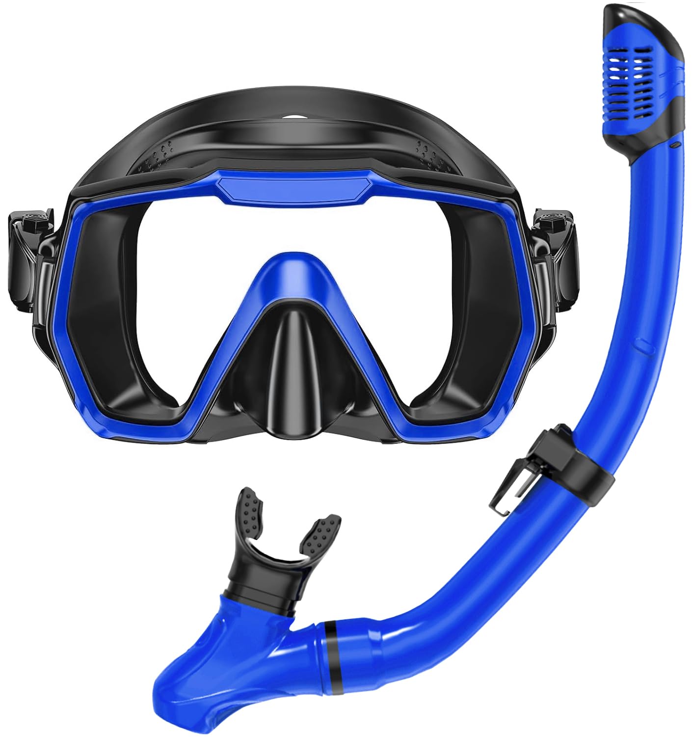Honlanor Snorkel Set Adults Snorkeling Gear Anti-Leak and Anti-Fog Tempered Glass Lens Panoramic View Swim Mask Dry Top Snorkel Kit for Snorkeling Scuba Diving Swimming Travel — image 1