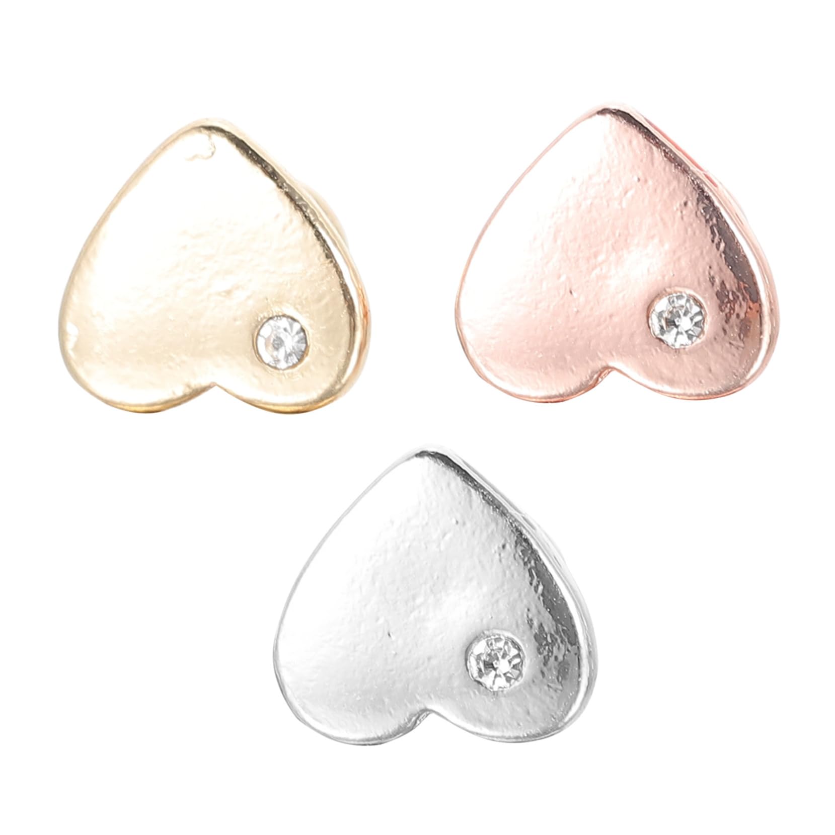 BESTonZON 3pcs Strap Studs Appple Bands Charm for Watch Band Nail Studs for Watchband Nail Decorations Watch Band Supplies Watch Band Heart Nails Decorative Buckle Crystal Stainless Steel