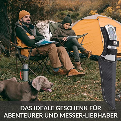Foto von Krollmann by GER-SABER Jagdmesser festehende Clip-Point-Klinge inkl. Gürtelholster 28,5cm Einhandmesser - Outdoor Messer für jedes Abenteuer, Survival Bowiemesser für Camping, Jagd, Wandern (A12)