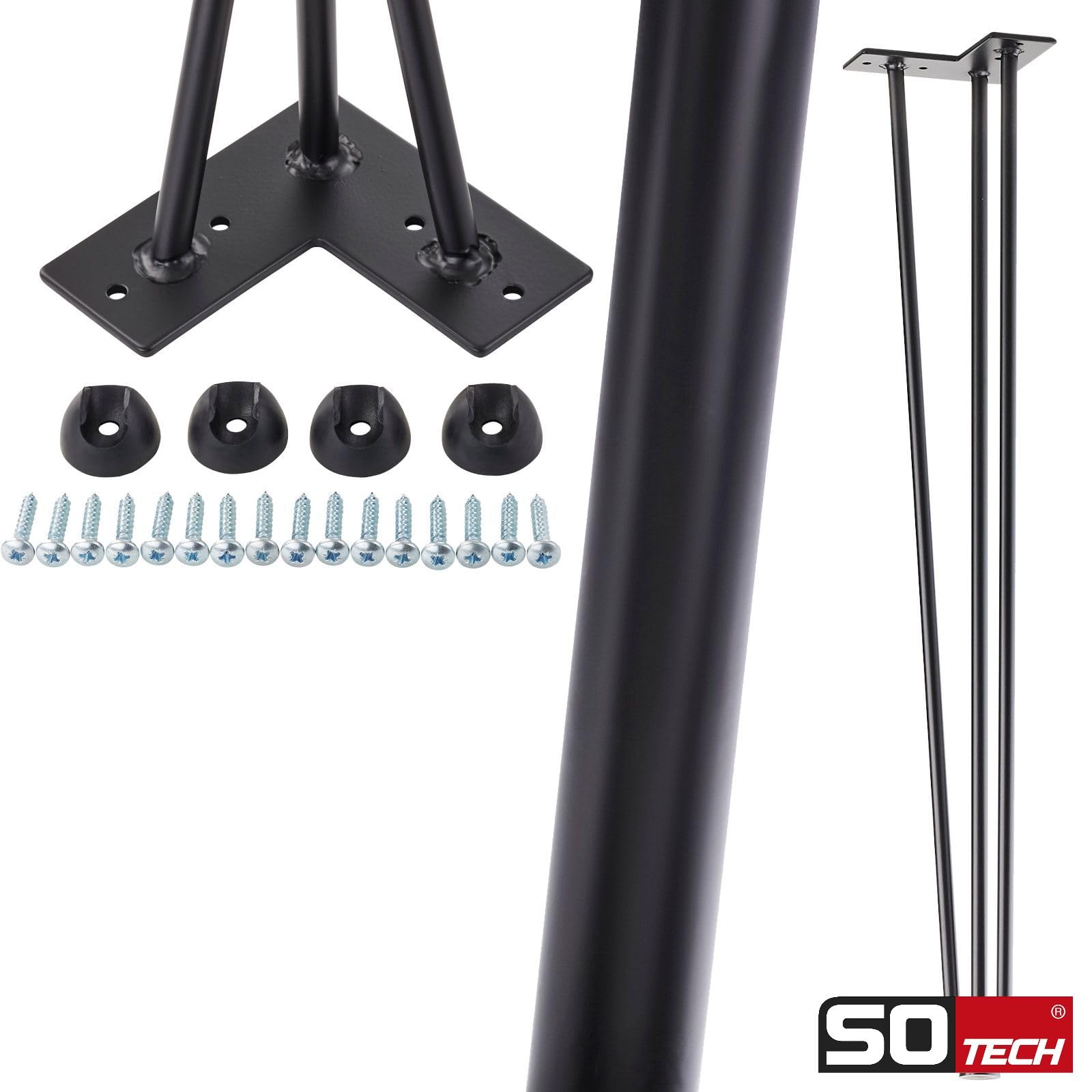 SOTECH 4 x Haarnadelbeine schwarz 710 mm
