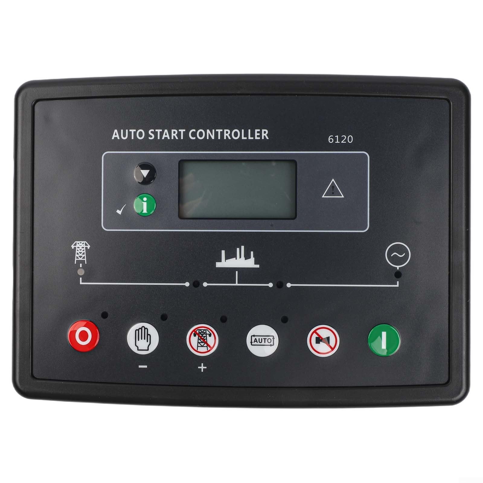 Módulo controlador de generador para DSE6120 con pantalla LCD, monitoreo de potencia trifásico, detección de velocidad CAN MPU, E/S configurable, para motores Tier 4