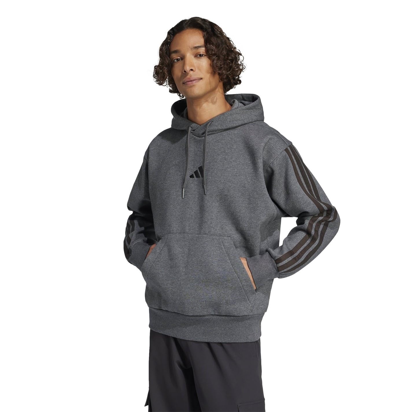 Adidas Essentials Fleece 3-Stripes Hoodie Sudadera con Capucha Hombre (Pack de 1)