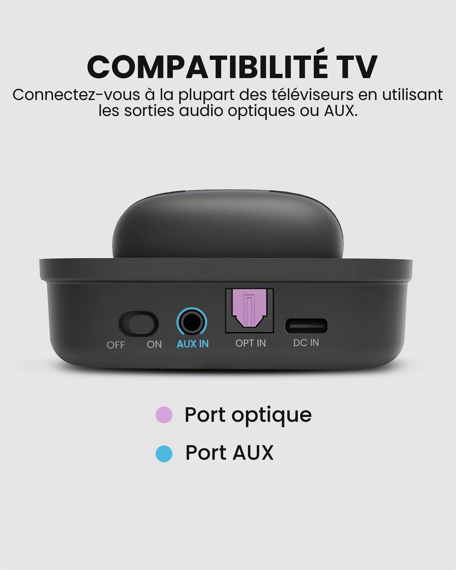 Avantree Aura Focus – Écouteurs TV Auracast avec émetteur