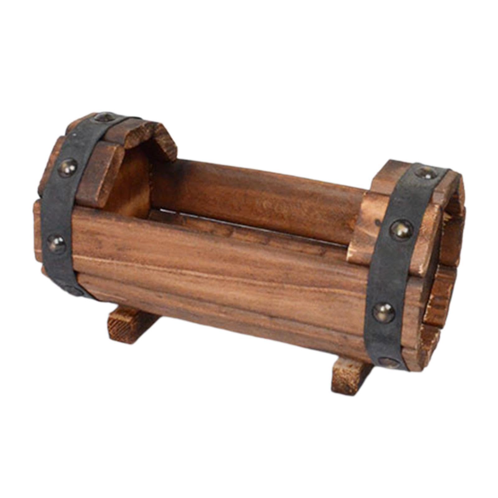 QUXVUIS Versatile Vintage Planter Pots Barrels Planter Pots Large Resin Plastic Wood Flower Pot Indoor Outdoor With Drainage Hole Attractive Decoration Fall