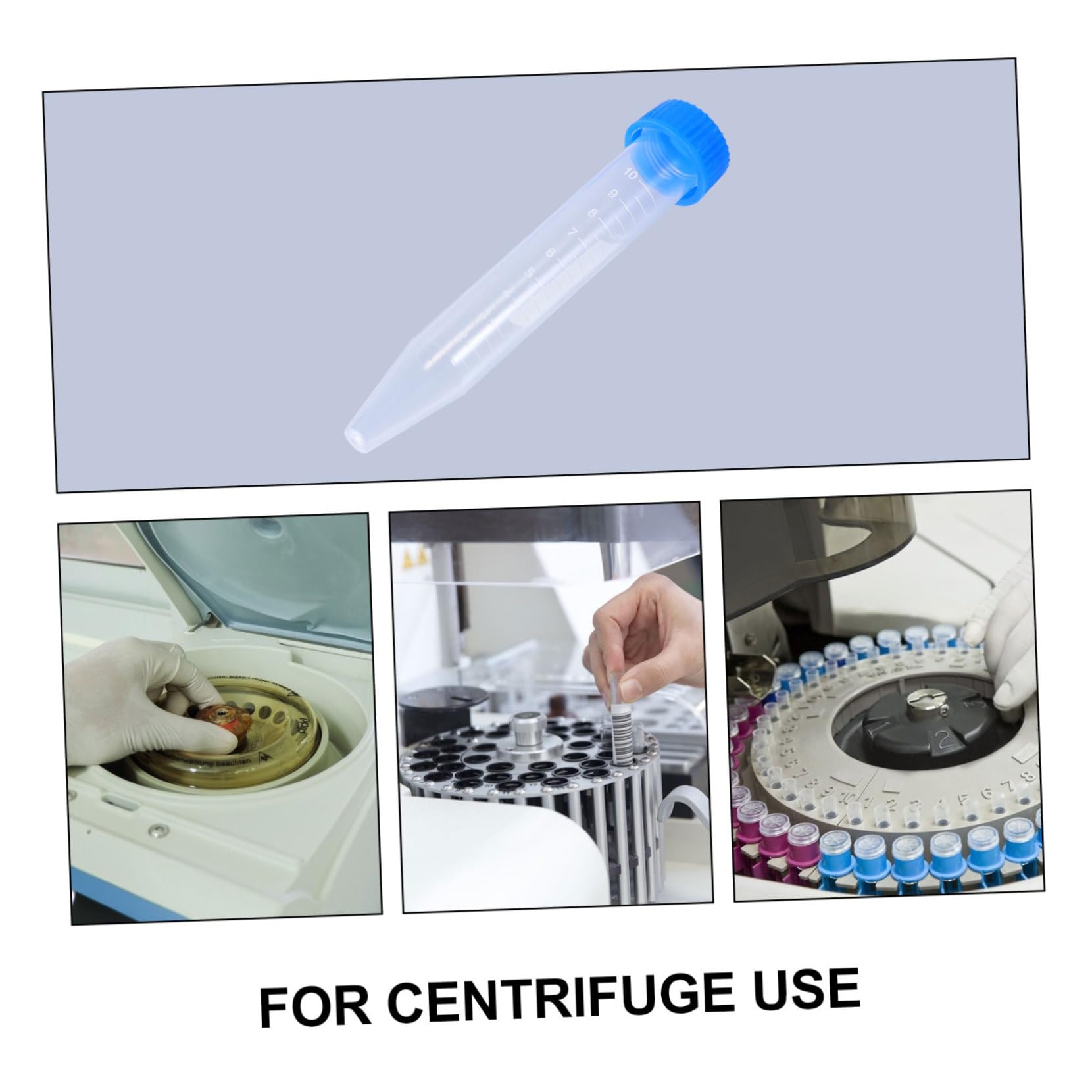 100 Pezzi Provette per Centrifuga in Plastica Trasparente da 10ml Tappo a Vite e Buona Tenuta per Test di Laboratorio e Biologia Molecolare