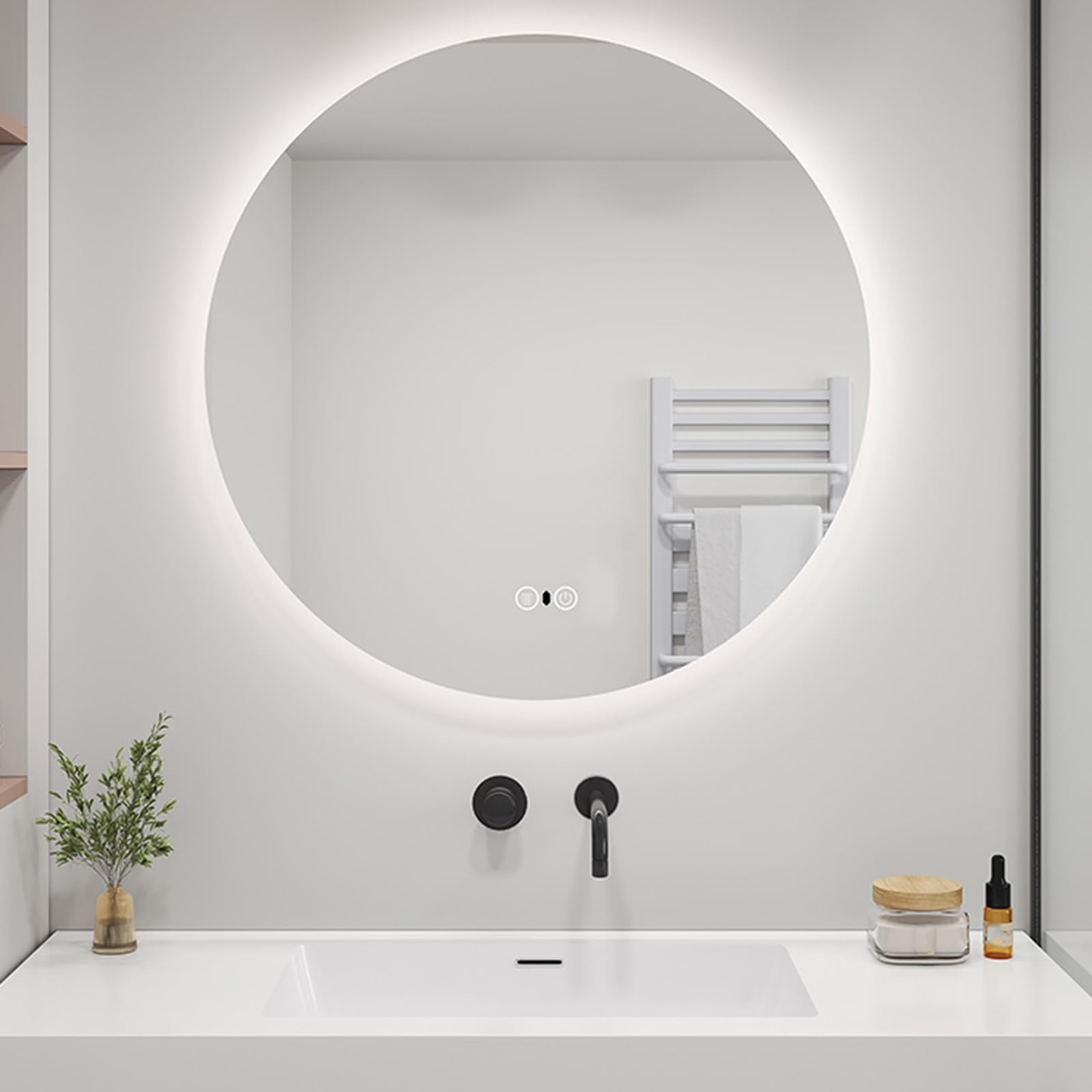 Amazon.co.jp: 壁掛けミラー led 女優ミラー 壁掛け 洗面台鏡 led