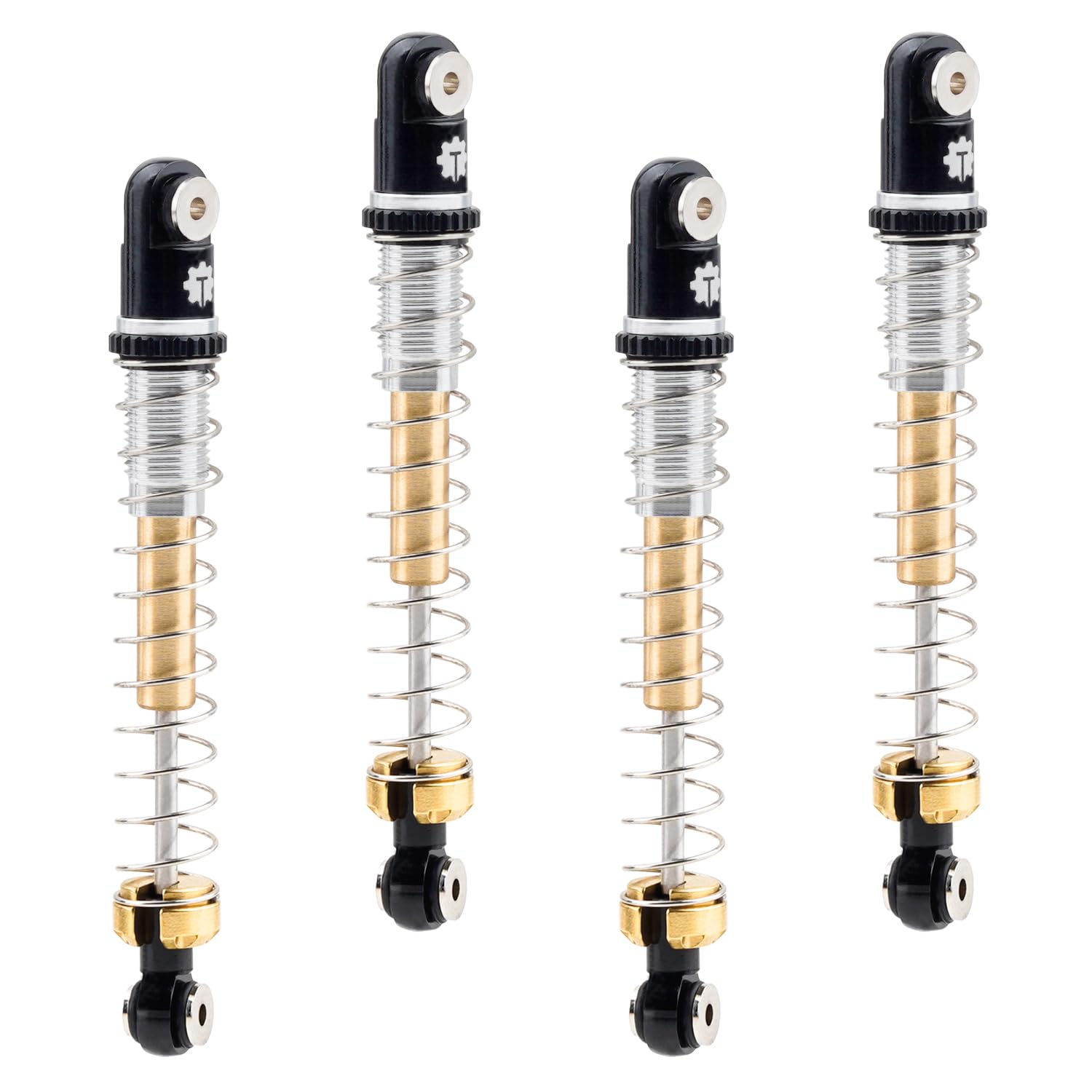INJORA Amortisseur RC 43 mm fileté Tele Chocs Voiture Shocks pour 1/24 Crawler Axial SCX24 AXI90081 Deadbolt Bronco Gladiator Micro Crawler Upgrade Parts (doré