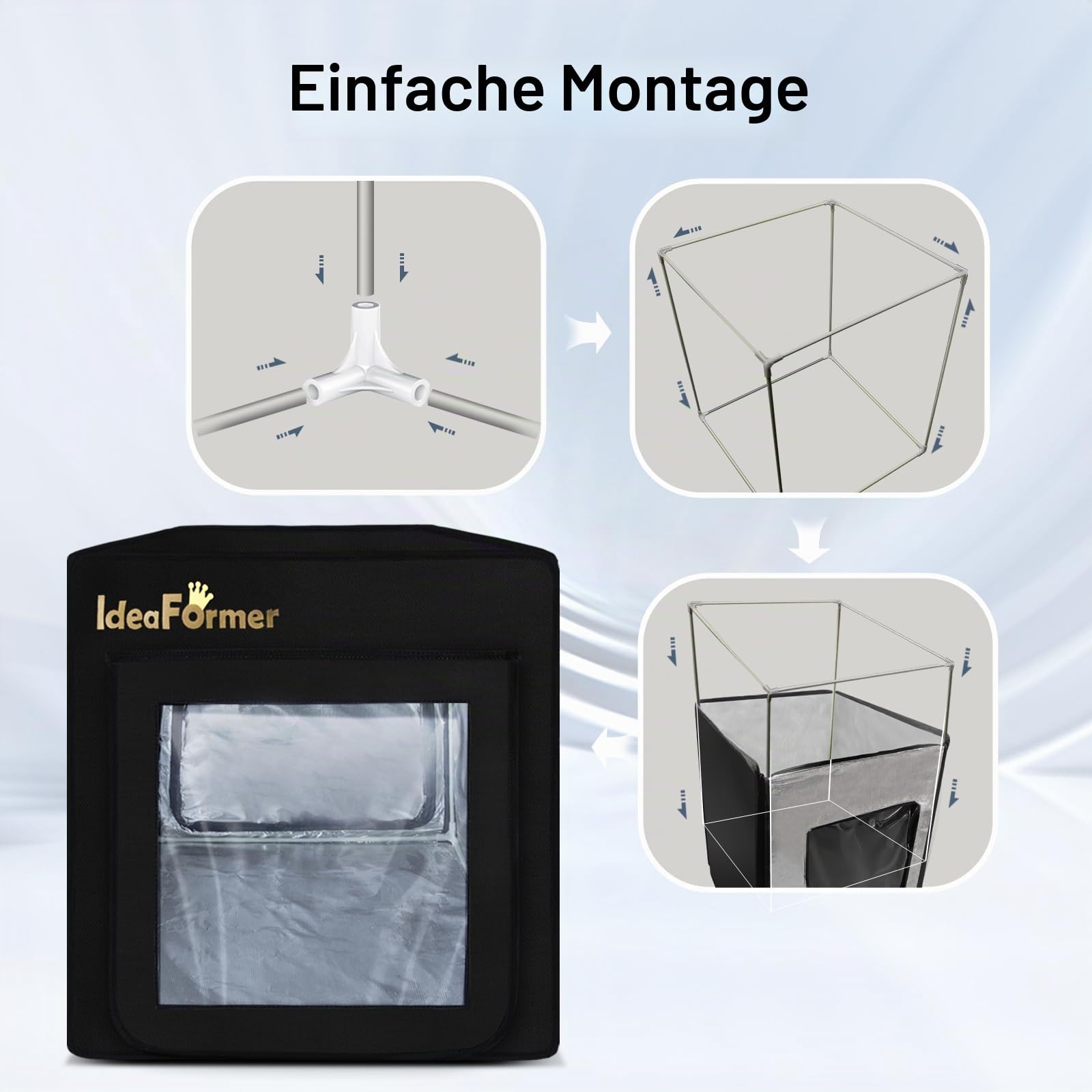 IdeaFormer IR3 V2 Abdeckhülle, hitzebeständig & staubdicht, temperaturkonstant Gehäuse für IR3 V2 Förderband-3D-Drucker, Maße 550 x 710 x 575 mm