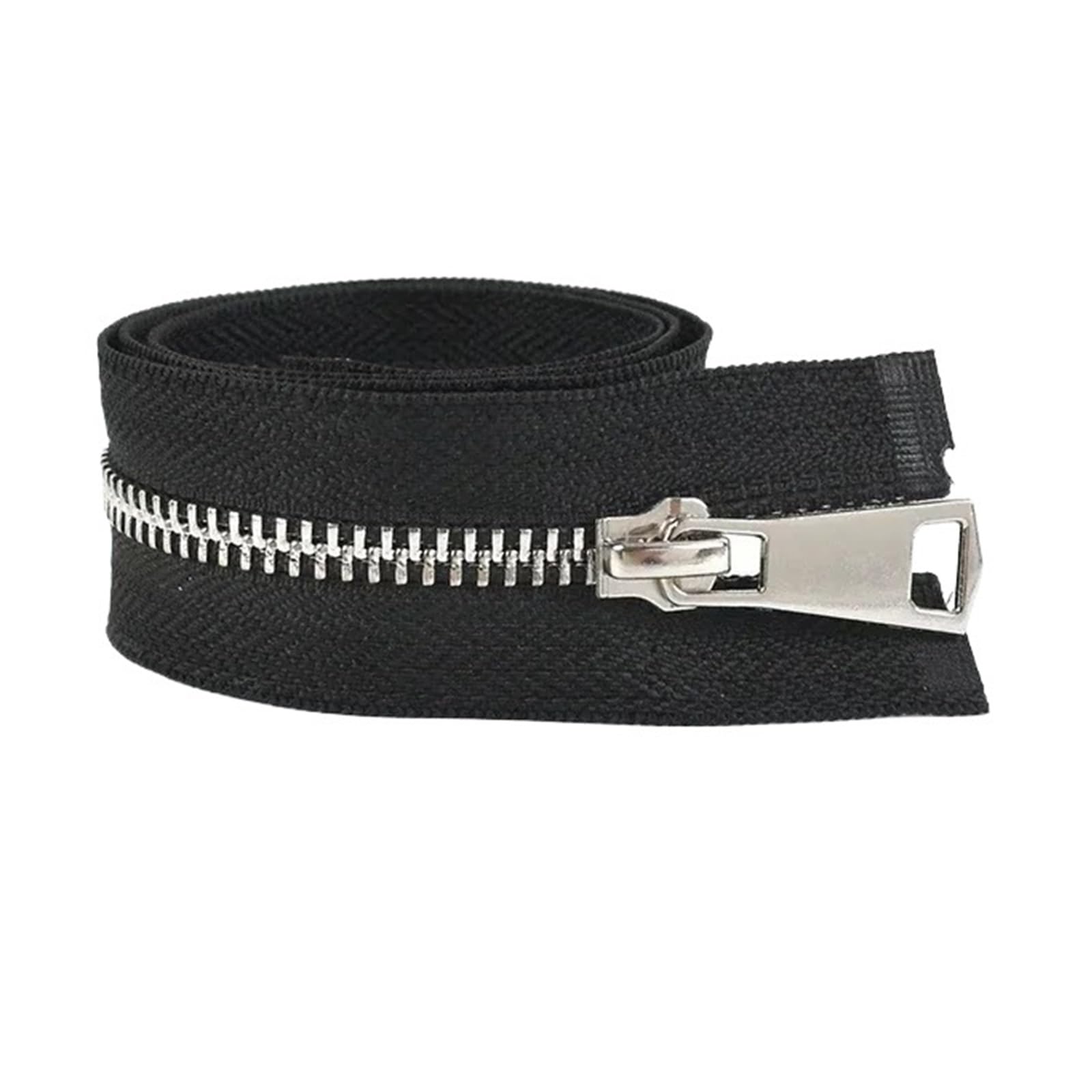 10 Uds 5# Cremalleras Metálicas 15-25cm Extremo Cerrado 30-80cm De Abierto Bolsa Con Cremallera Cierre Ropa Zip Kit Reparación Bolsas Accesorios(BlackSilver,OpenEnd-55cm)
