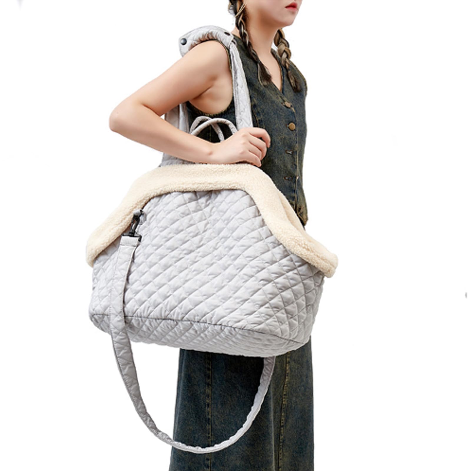 Bolsa De Transporte para Perros, Bolsa Transportadora para Gatos Y Perros Pequeños, Bandolera para Perro Transportín, Bolso De Hombro De Mascotas,Azul