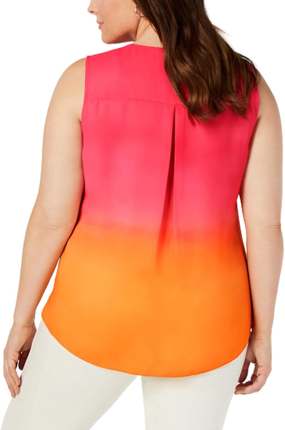 Alfani Plus Size Surplice Top ORG/PNK Sunset 4X