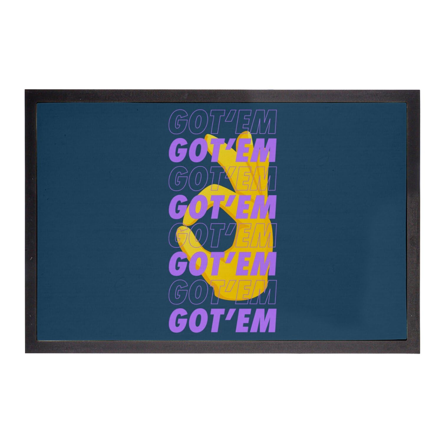 Paillasson Bleu imprimé Got'em Purple tapis de porte compact 60x40cm style sneakers