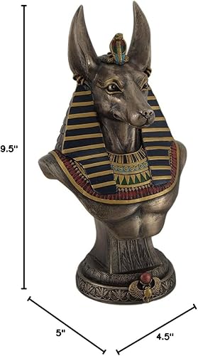 Miniatura 3 de Veronese Design Estatua de busto terminada en bronce del dios del chacal antiguo egipcio Anubis