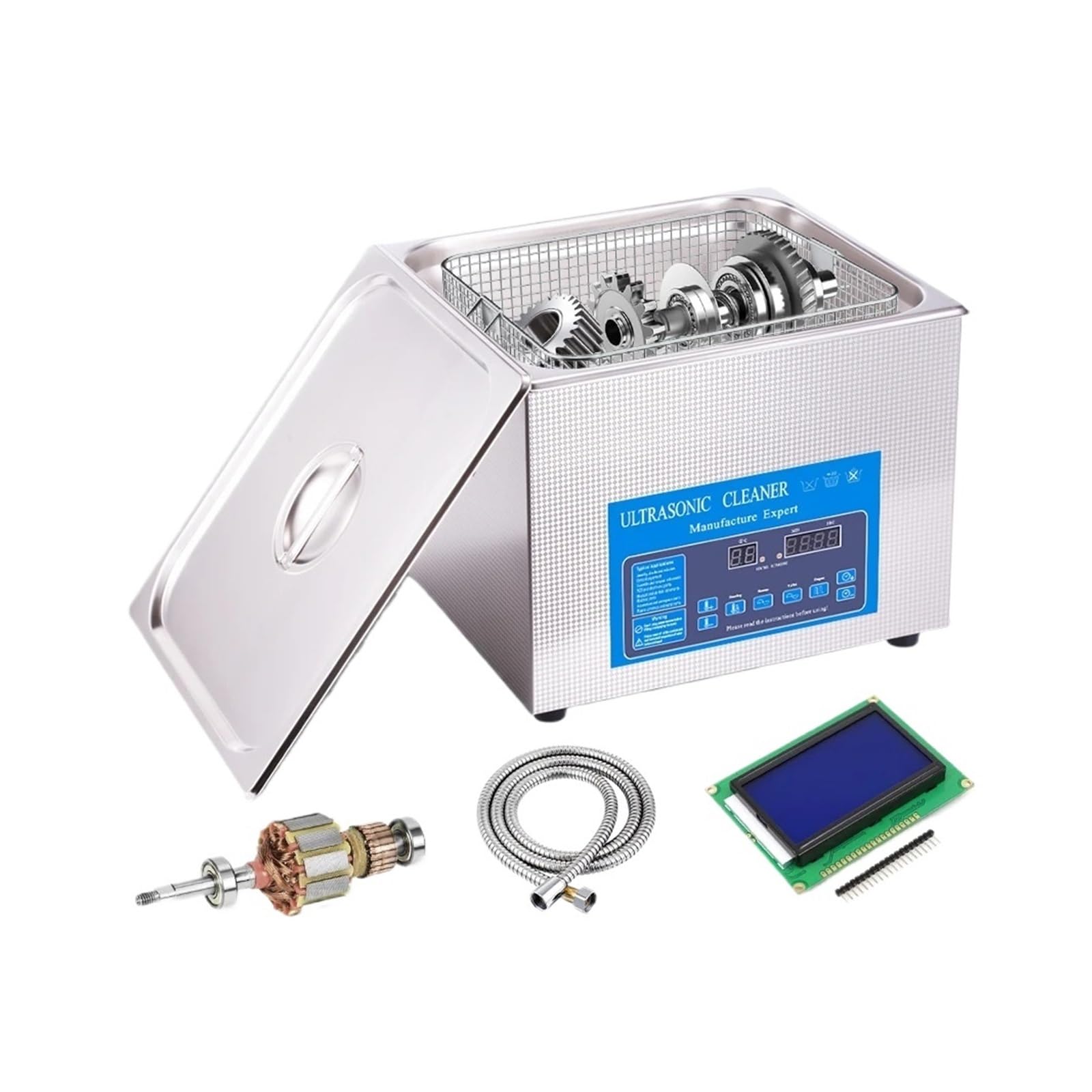 Máquina de Limpieza ultrasónica desgasificadora de 15 l for Hardware, Piezas de automóvil, Lavadora ultrasónica, inyector, Motor, Molde, Limpiador de Aceite y desengrasante.